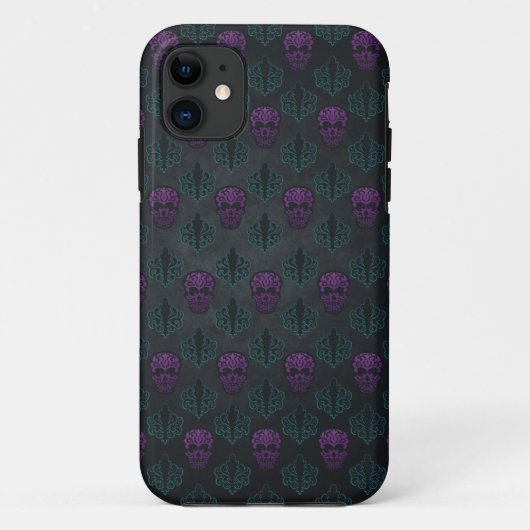 DAMASK schedel TEAL PAARS Case-Mate iPhone Case (Achterkant)