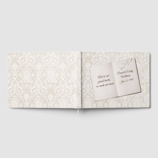 Damask Scrapbook For Wedding Anniversary Gastenboek (Volledig)