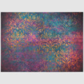 Damask & script elegant purple blue gold   tissuepapier (Voorkant)