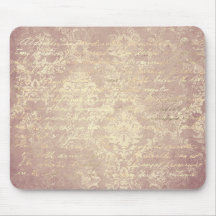  Damask Script Gold Pink Distressed Chic