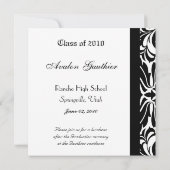 Damask Scroll Class of Afstuderen Invitation Kaart (Achterkant)