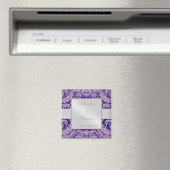 Damask Scroll Lint Paarse Save the Date Magnet (Insitu (Vaatwasser))