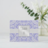 Damask Scroll Ribbon Blue Table Setting Card Briefkaart (Staand voorkant)