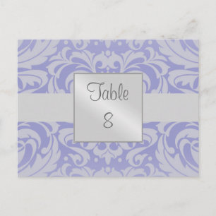 Damask Scroll Ribbon Blue Table Setting Card Briefkaart
