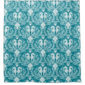Damask Seapaarden Ocean Zee Life Coastal Patroon Douchegordijn (Voorkant)