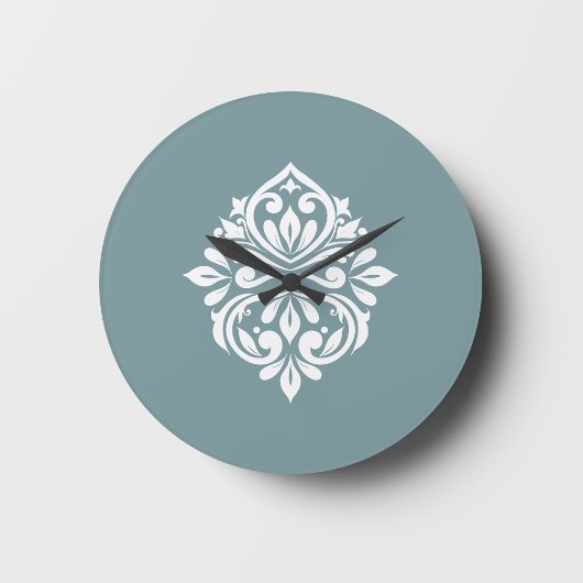 Damask Sfeer Klok (Pewter Blauw)