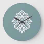 Damask Sfeer Klok (Pewter Blauw) (Voorkant)