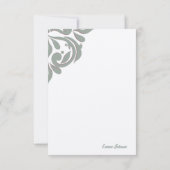 Damask Sfeer Licht Olijfgroen & Mountbatten Roze Notitiekaartje (Achterkant)