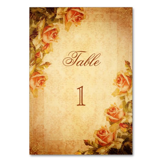  Damask Shabby Chic Peach Rozen Kaart (Achterkant)