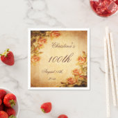  Damask Shabby Chic Peach Rozen Serviettes Servetten (Insitu)