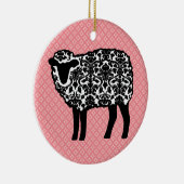 Damask Sheep Keramisch Ornament (Rechts)