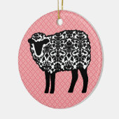 Damask Sheep Keramisch Ornament (Links)