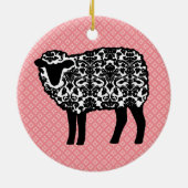 Damask Sheep Keramisch Ornament (Achterkant)