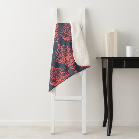 Damask Sherpa Deken (In situ)