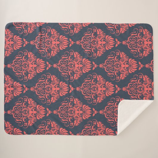 Damask Sherpa Deken (Voorkant (horizontaal))