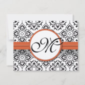 Damask Side Borders Oranje Trim Wedding RSVP