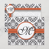 Damask Side Borders Oranje Trim Wedding RSVP