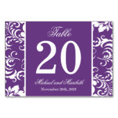 Damask Sides Tafelnummers (Paarse / Wit) (Achterkant)