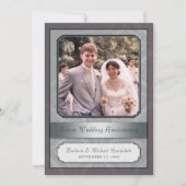 Damask Silver (25e) Jubileum Party-uitnodiging Kaart (Voorkant)