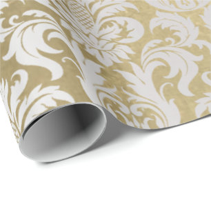 Damask Silver Gray Royal Metallic Elegant Gold Lux Cadeaupapier