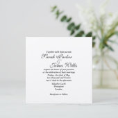 Damask Silver & Grey metallic Wedding Invite TBA Kaart (Staand voorkant)
