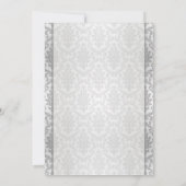 Damask Silver Grey Rehearsal Dinner Invitation Kaart (Achterkant)