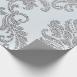 Damask Silver Grey Royal Metallic Blue Glitter Lux Cadeaupapier<br><div class="desc">Glam en Chic Wrapping Paper voor vele gelegenheden zoals verjaardag,  verjaardag,  bruiloft,  bruidfeest,  nieuwe baan,  nieuw huis,  gezelschapsfeest,  feestdag,  nieuwe baby,  florenceK</div>