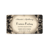  Damask Silver Lijst Parfum Flessenetiket Etiket (Voorkant)