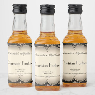 Damask Silver Lijst Parfum Flessenetiket Likeurfles Etiket