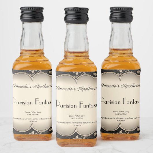 Damask Silver Lijst Parfum Flessenetiket Likeurfles Etiket (Flessen)