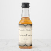 Damask Silver Lijst Parfum Flessenetiket Likeurfles Etiket (Voorkant)