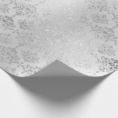 Damask Silver Monochromatic Royal Ornament Formal Cadeaupapier (Hoek)