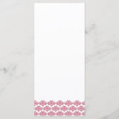 Damask Simplicity Berry Paarse bruiloft menu (Achterkant)