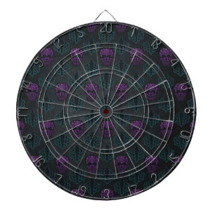 DAMASK SKULL BLAUWGROEN PAARS DARTBORD