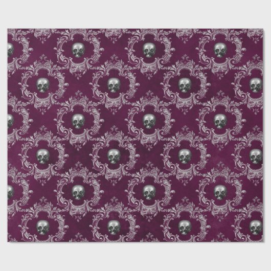 Damask Skull Cadeaupapier (Vlak)