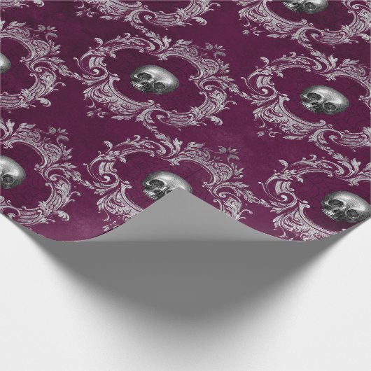 Damask Skull Cadeaupapier (Hoek)