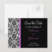 Damask slaat de datum op aankondigingskaart (Voorkant / Achterkant)