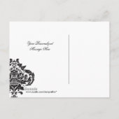 Damask slaat de datum op aankondigingskaart (Achterkant)