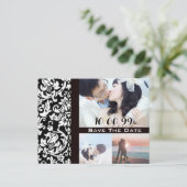 Damask slaat de datum waarop je foto is verzameld  aankondigingskaart (Staand voorkant)