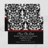 Damask slaat The Date Announounding Merlot Red op Save The Date (Voorkant / Achterkant)