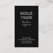 Damask Slanted Modern Monogram Visitekaartje (Achterkant)