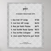  Damask Small Business prijslijst Poster (Voorkant)