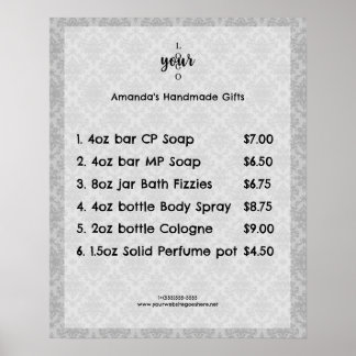  Damask Small Business prijslijst Poster