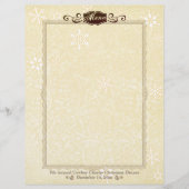 Damask sneeuwvlok kerstmenu briefhoofd (Voorkant)