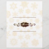 Damask sneeuwvlok kerstmenu briefhoofd (Achterkant)
