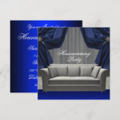 Damask Sofa Elegant Drapes Housewarming Party Kaart (Voorkant / Achterkant)