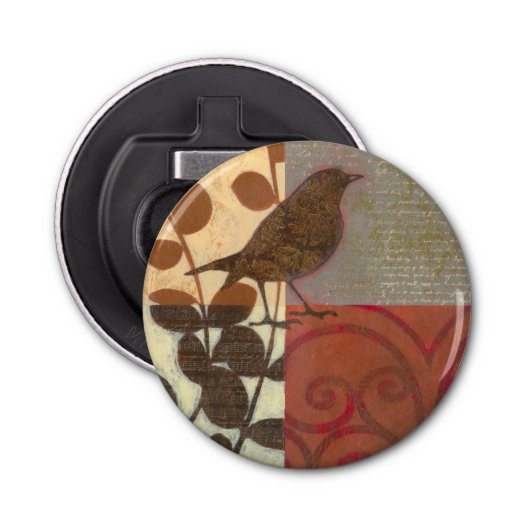 Damask Sparrow Button Flesopener (Voorkant)
