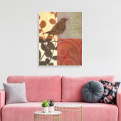 Damask Sparrow Canvas Afdruk (Insitu (Woonkamer))