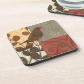 Damask Sparrow Drankjes Onderzetter (Linkerzijde)