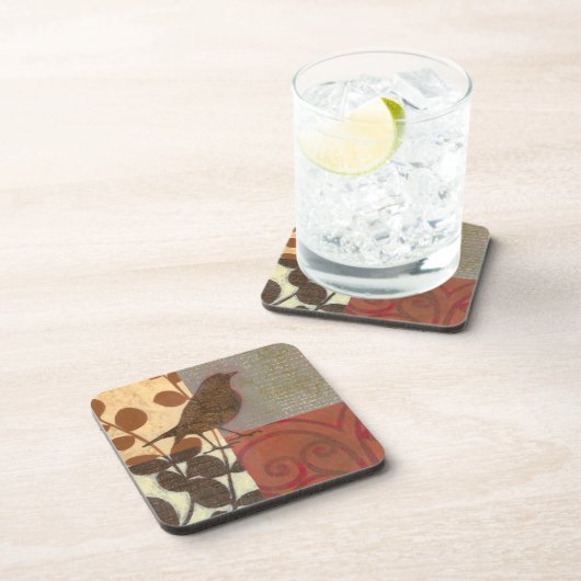 Damask Sparrow Drankjes Onderzetter (Rechterzijde)